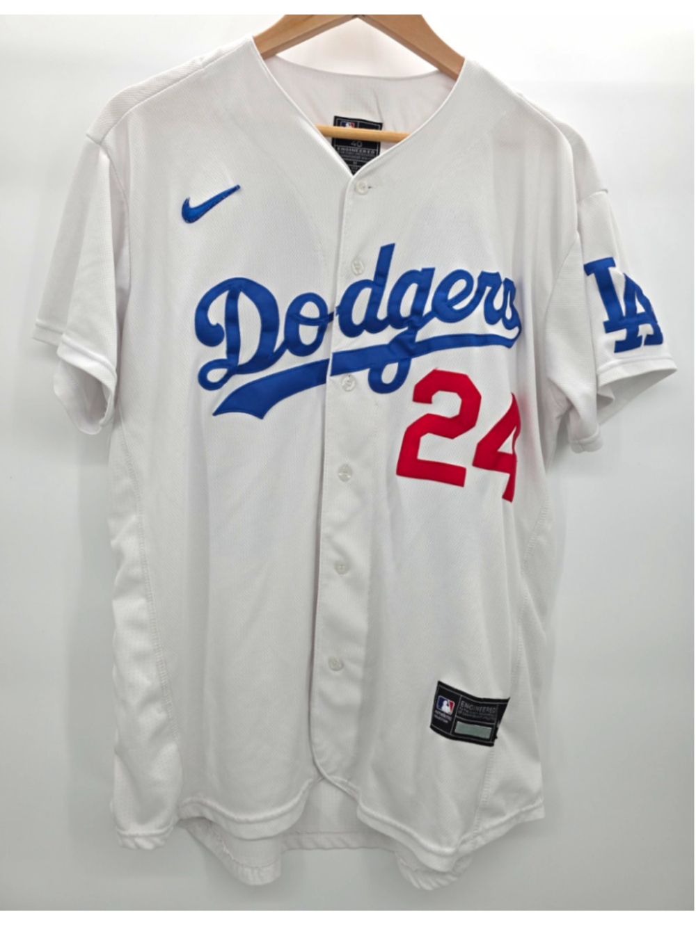 Nike Dodgers Authentic On-Field Jersey Men's M 40 BRYAN #24 White Made USA